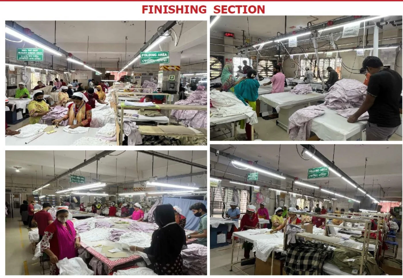 Steam finishing section for knitted garments